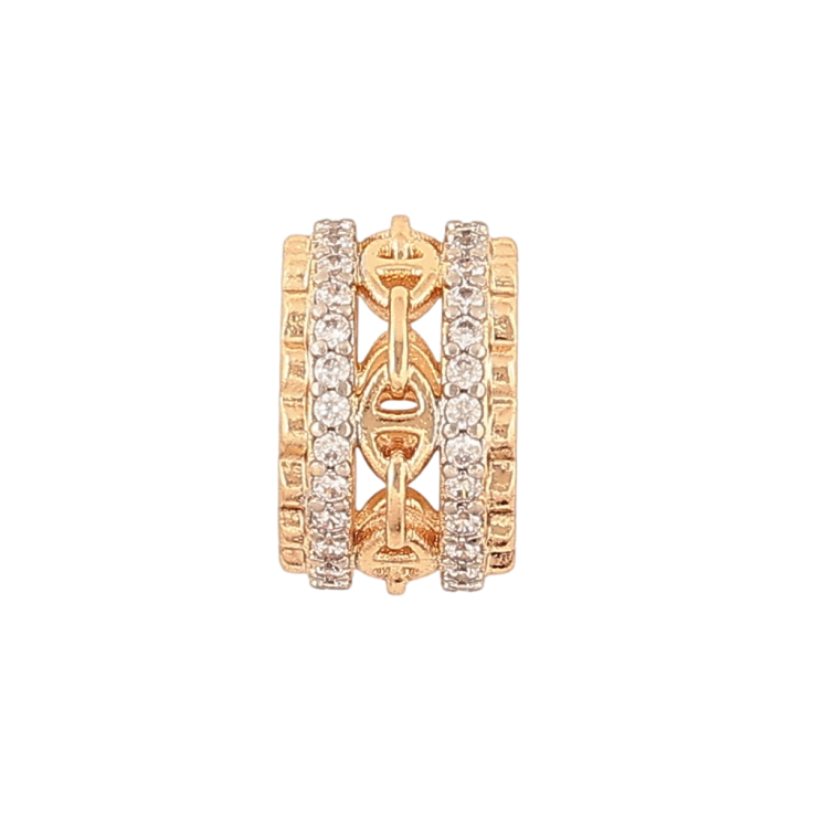 Кулон Xuping Позолота 18K + Родий Бусина-шарм с кристаллами для цепочки до 7мм фото №5