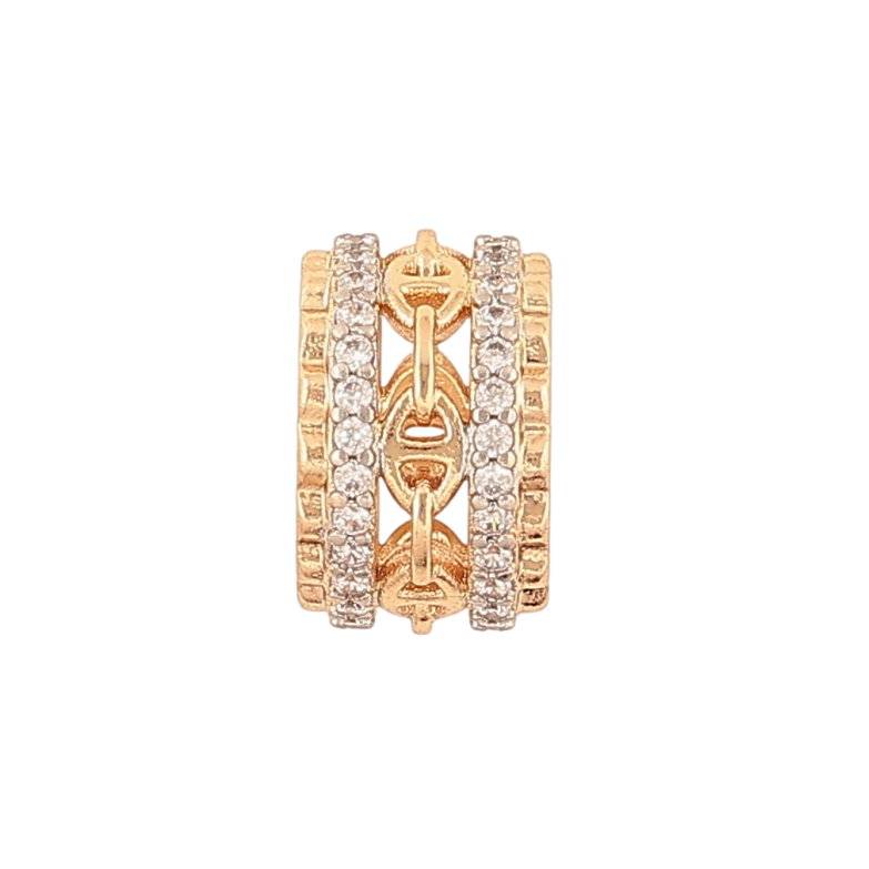 Кулон Xuping Позолота 18K + Родій «Намистина-шарм з кристалами» для ланцюжка до 7мм фото №1