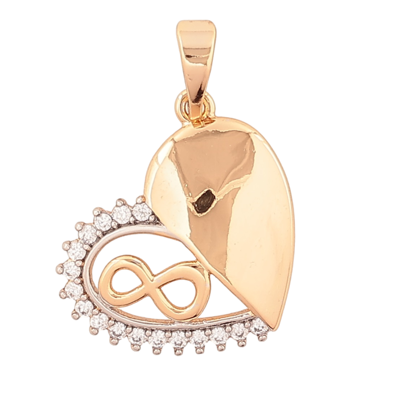 Кулон Xuping Позолота 18K + Родій «Сердечко з знаком нескінченності» для ланцюжка до 5мм фото №12