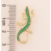 Кулон Xuping Позолота 14K «Ящірка з зеленими кристалами» для ланцюжка до 3мм фото №2