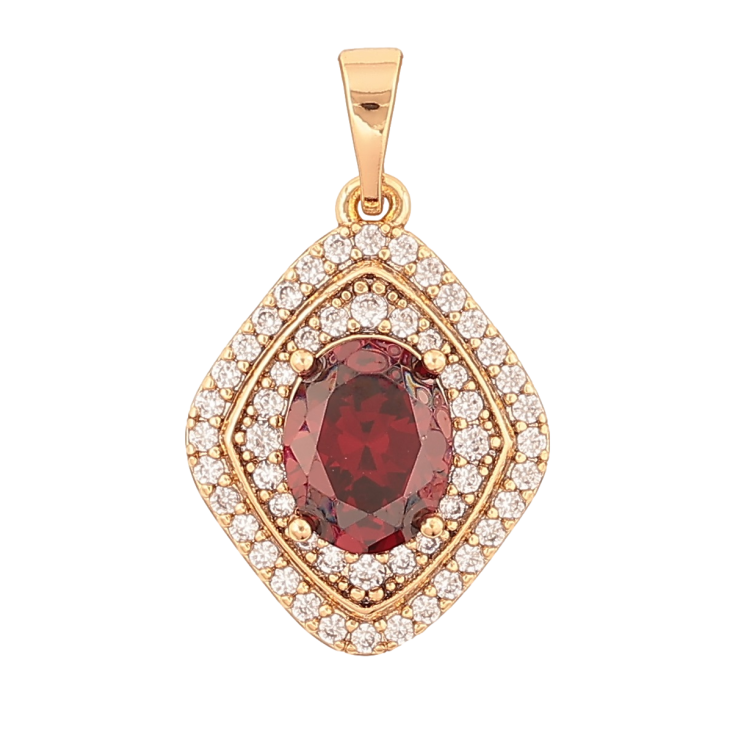 Кулон Xuping Позолота 18K «Ромб з інкрустацією кристалами» для ланцюжка до 5мм фото №24