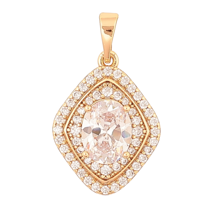 Кулон Xuping Позолота 18K «Ромб з інкрустацією кристалами» для ланцюжка до 5мм фото №25