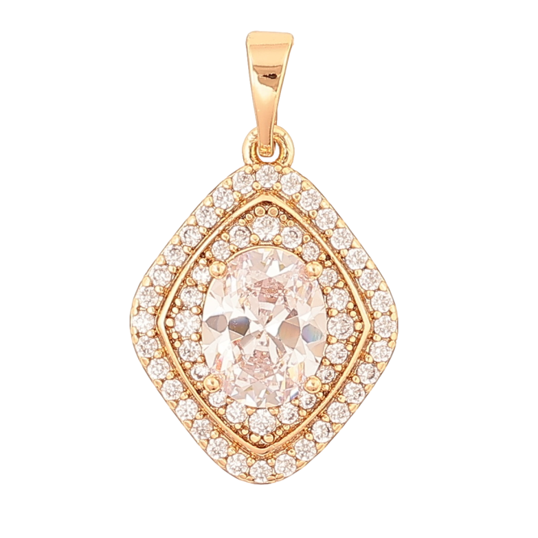 Кулон Xuping Позолота 18K «Ромб з інкрустацією кристалами» для ланцюжка до 5мм фото №1