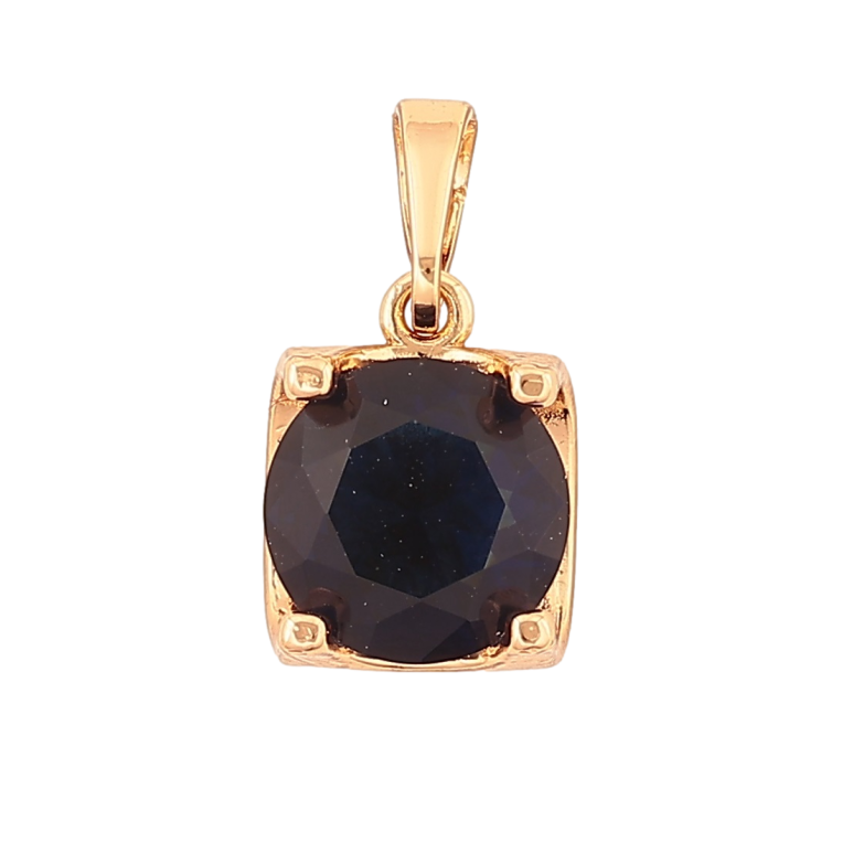 Кулон Xuping Позолота 18K «Темно-синій кристал, ø 10мм» для ланцюжка до 6мм фото №1