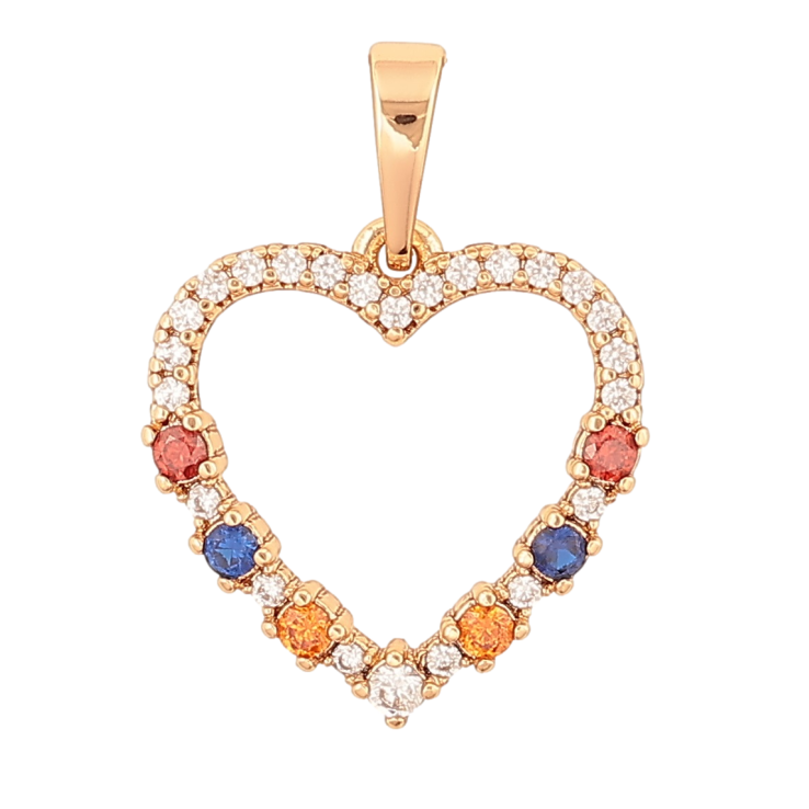 Кулон Xuping Позолота 18K «Сердечко з різнокольоровими кристалами» для ланцюжка до 6мм фото №20
