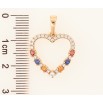 Кулон Xuping Позолота 18K «Сердечко з різнокольоровими кристалами» для ланцюжка до 6мм фото №2