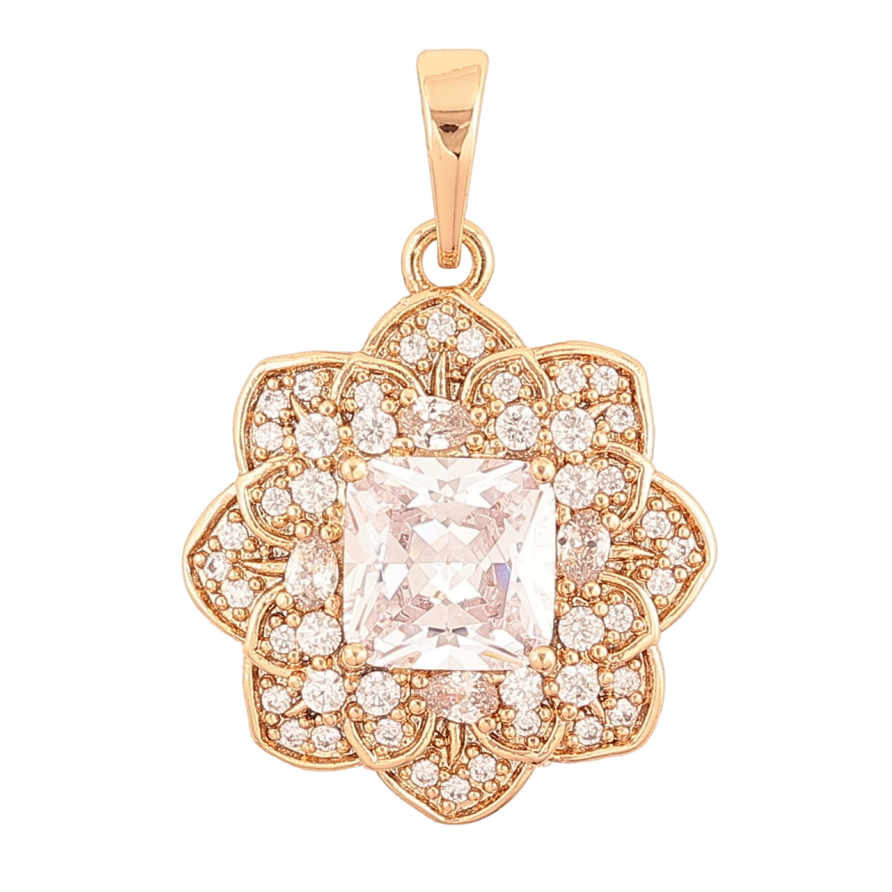 Кулон Xuping Позолота 18K «Квітка з кристалами» для ланцюжка до 6мм фото №1