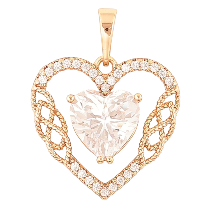 Кулон Xuping Позолота 18K «Кришталеве серце» для ланцюжка до 5мм фото №12