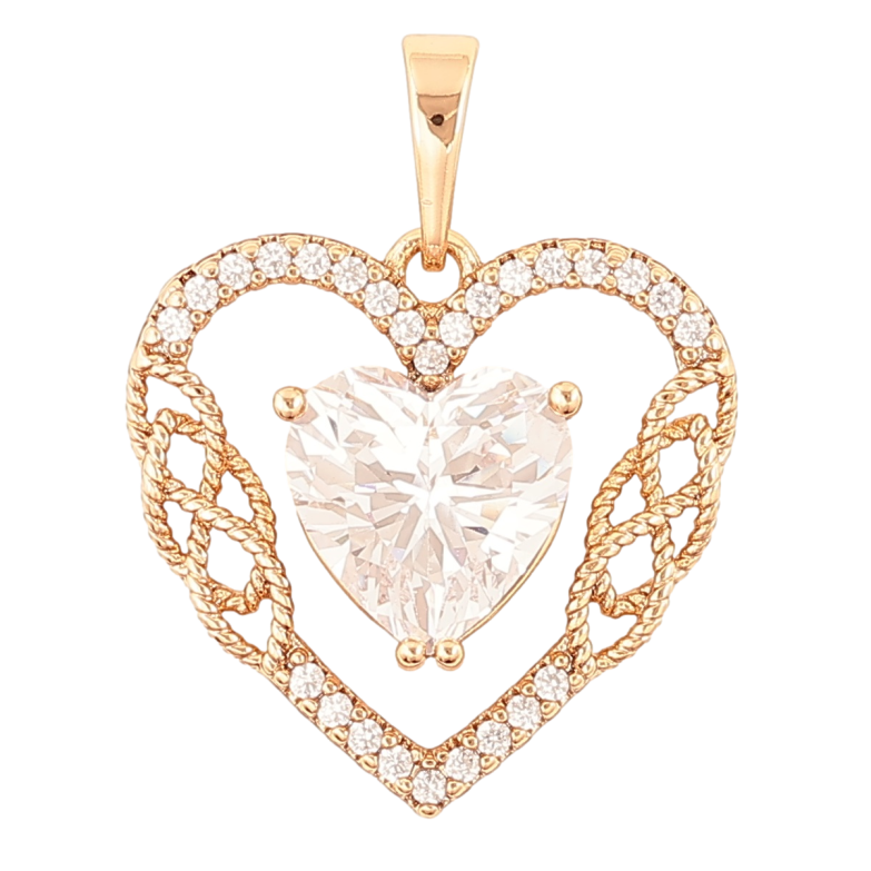 Кулон Xuping Позолота 18K Кристальное сердце для цепочки до 5мм фото №18