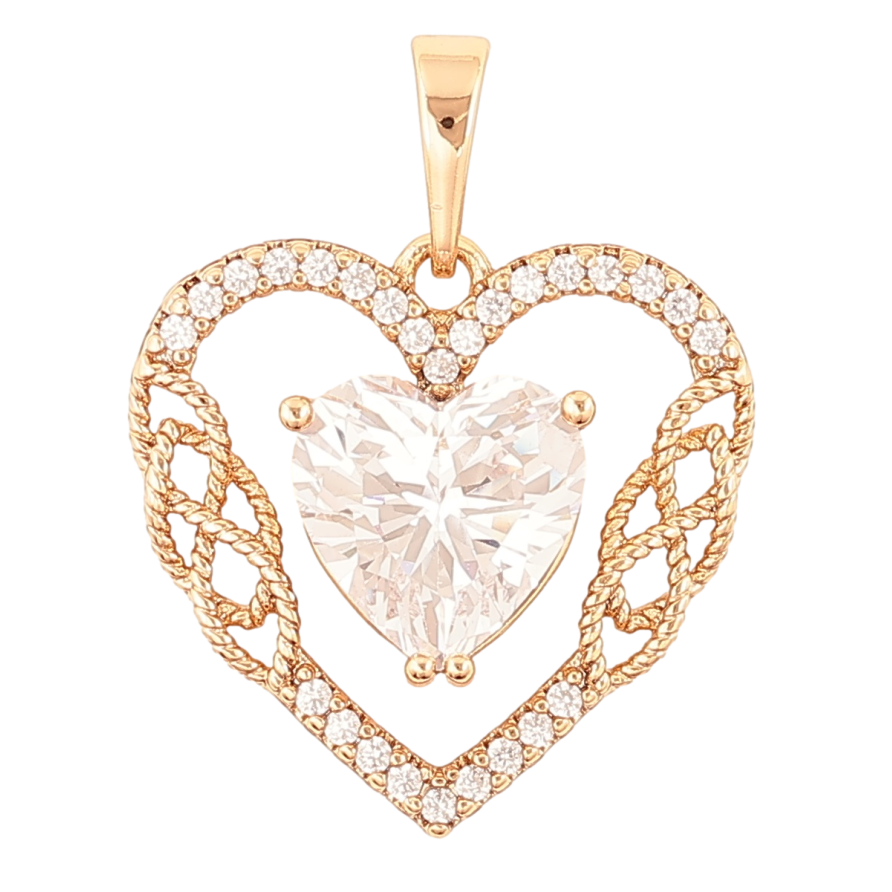 Кулон Xuping Позолота 18K «Кришталеве серце» для ланцюжка до 5мм фото №1