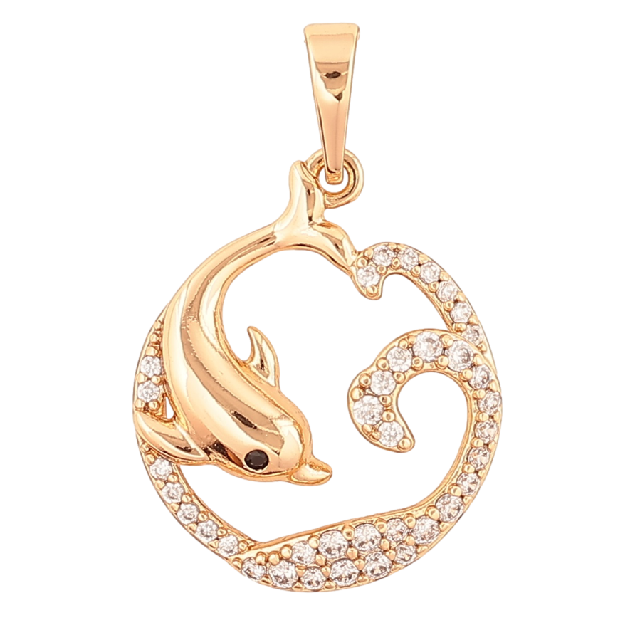 Кулон Xuping Позолота 18K «Дельфін» для ланцюжка до 6мм фото №1