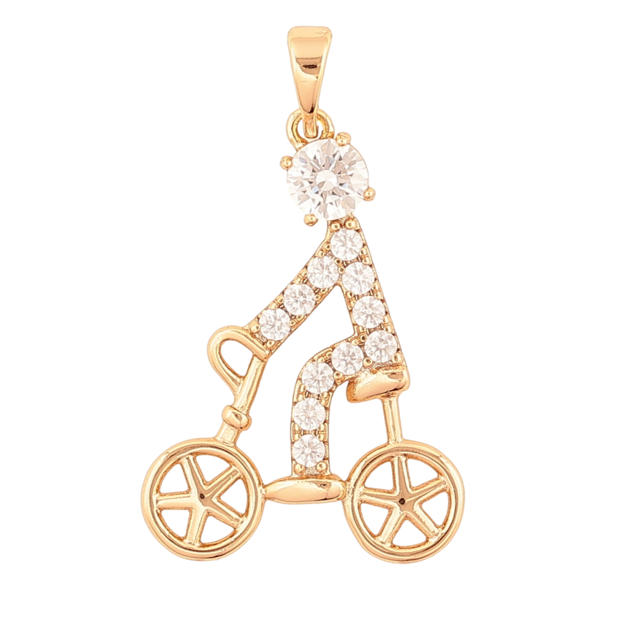 Кулон Xuping Позолота 18K Велосипедист для цепочки до 5мм фото №1