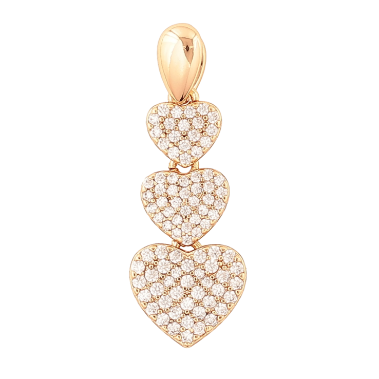 Кулон Xuping Позолота 18K «Сердечка з інкрустацією кристалами» для ланцюжка до 2мм фото №22