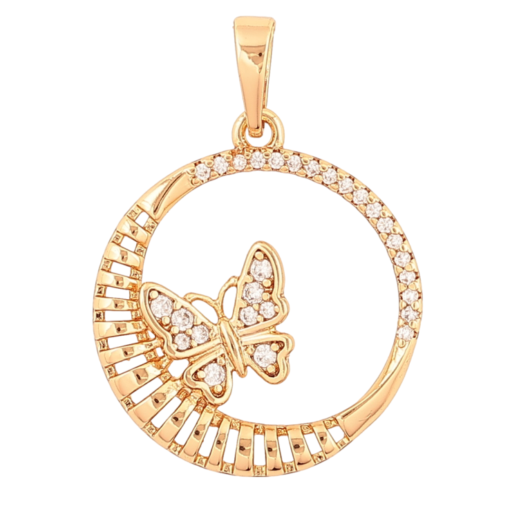 Кулон Xuping Позолота 18K Бабочка в колечке для цепочки до 6мм фото №14