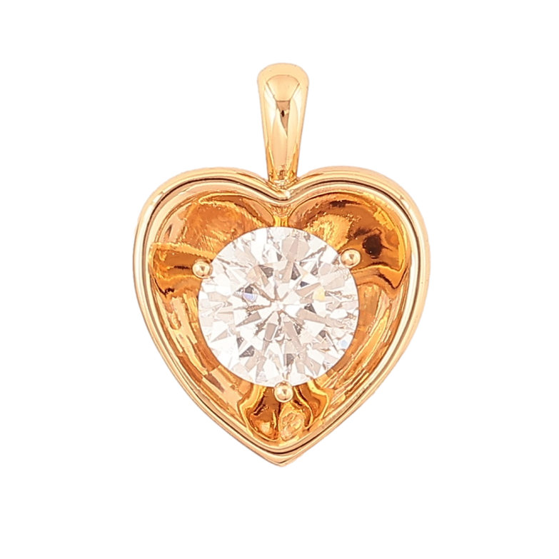 Кулон Xuping Позолота 18K Сердечко с кристаллом для цепочки до 3мм фото №2