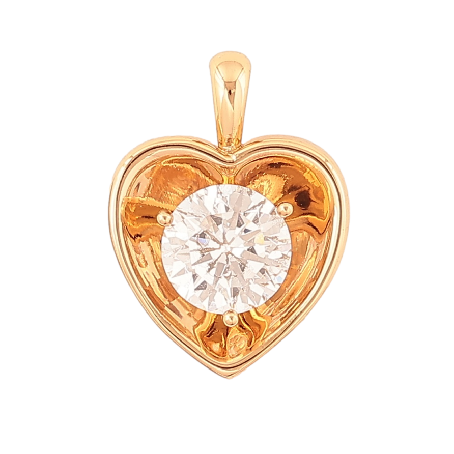 Кулон Xuping Позолота 18K Сердечко с кристаллом для цепочки до 3мм фото №1