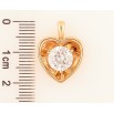 Кулон Xuping Позолота 18K Сердечко с кристаллом для цепочки до 3мм фото №2