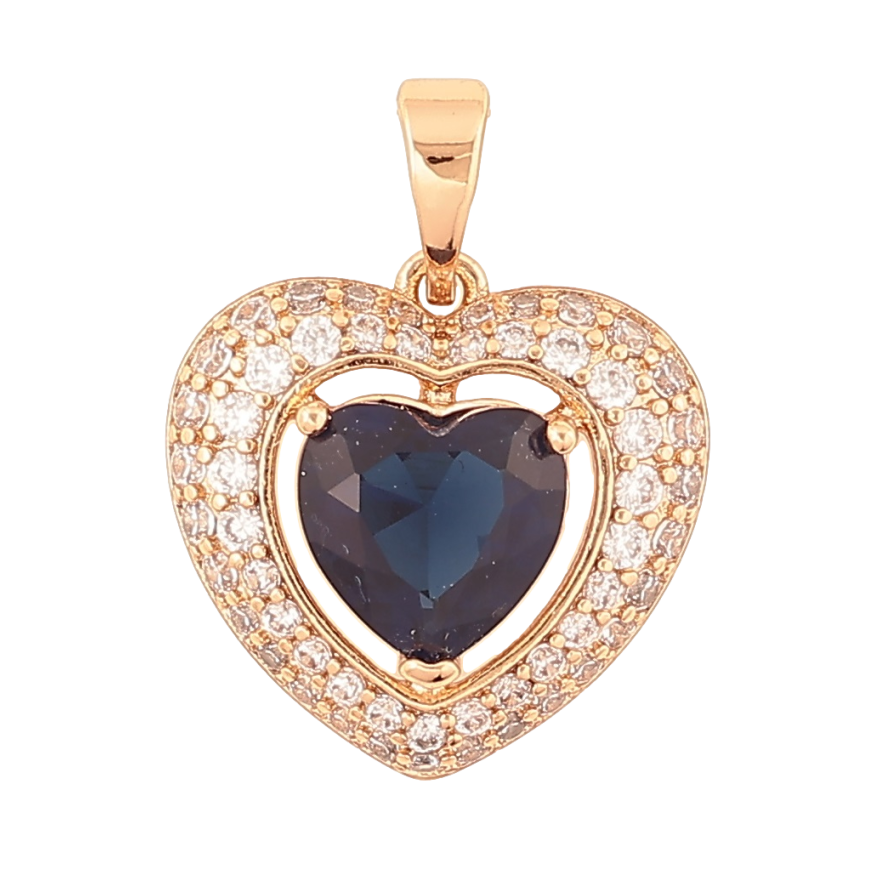 Кулон Xuping Позолота 18K «Серце з синім кристалом» для ланцюжка до 5мм фото №1