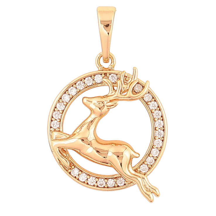 Кулон Xuping Позолота 18K «Олень у колечку» для ланцюжка до 6мм фото №24