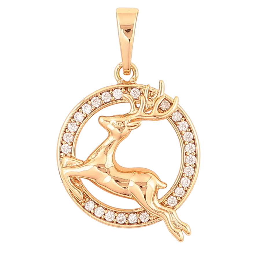 Кулон Xuping Позолота 18K «Олень у колечку» для ланцюжка до 6мм фото №1