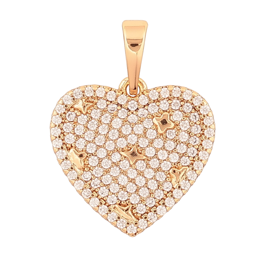 Кулон Xuping Позолота 18K «Серце з інкрустацією кристалами» для ланцюжка до 6мм фото №1