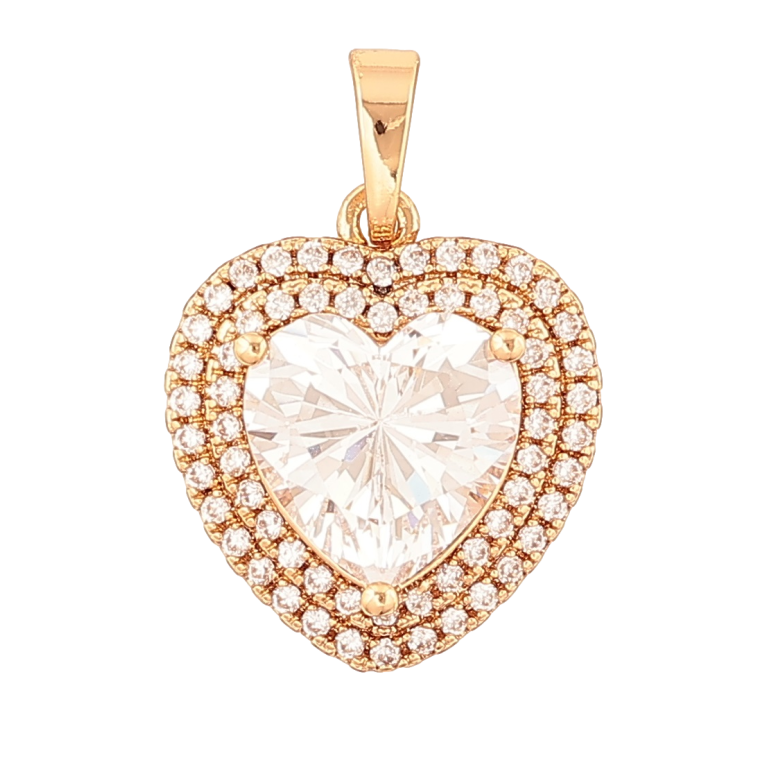 Кулон Xuping Позолота 18K «Кристальне серце» для ланцюжка до 5мм фото №1