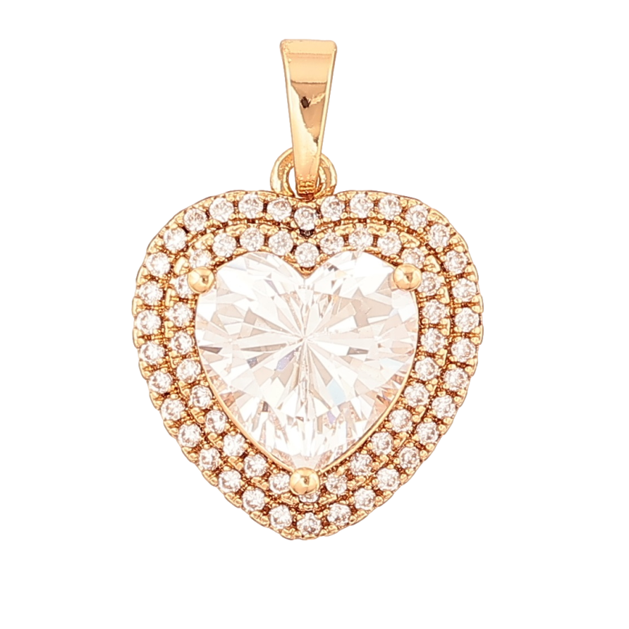 Кулон Xuping Позолота 18K «Кристальне серце» для ланцюжка до 5мм фото №1