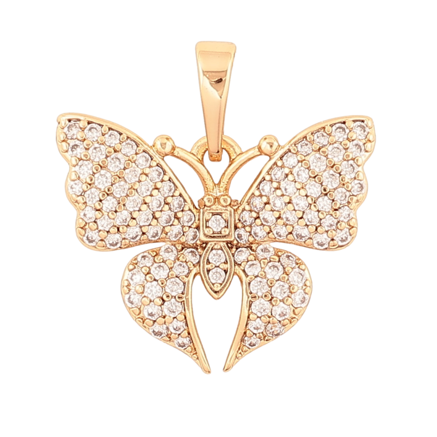 Кулон Xuping Позолота 18K «Метелик з інкрустацією кристалами» для ланцюжка до 6мм фото №1
