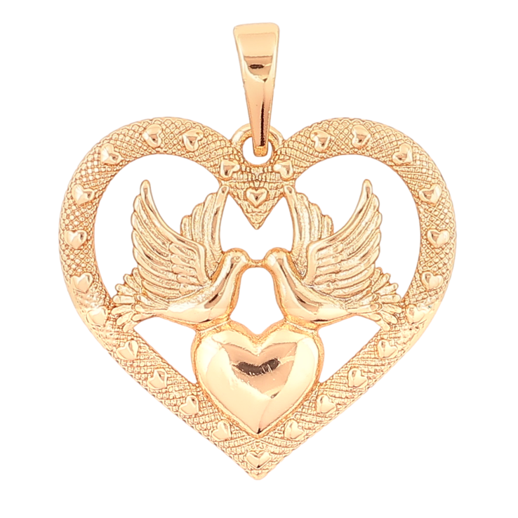 Кулон Xuping Позолота 18K «Серце з голубами» для ланцюжка до 6мм фото №22