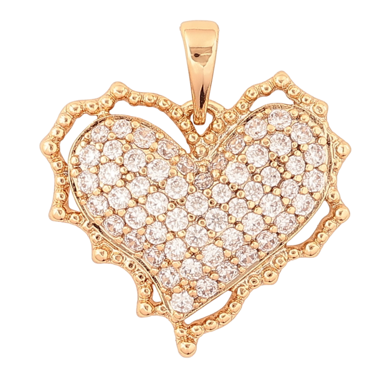 Кулон Xuping Позолота 18K Сердце с инкрустацией кристаллами для цепочки до 6мм фото №1