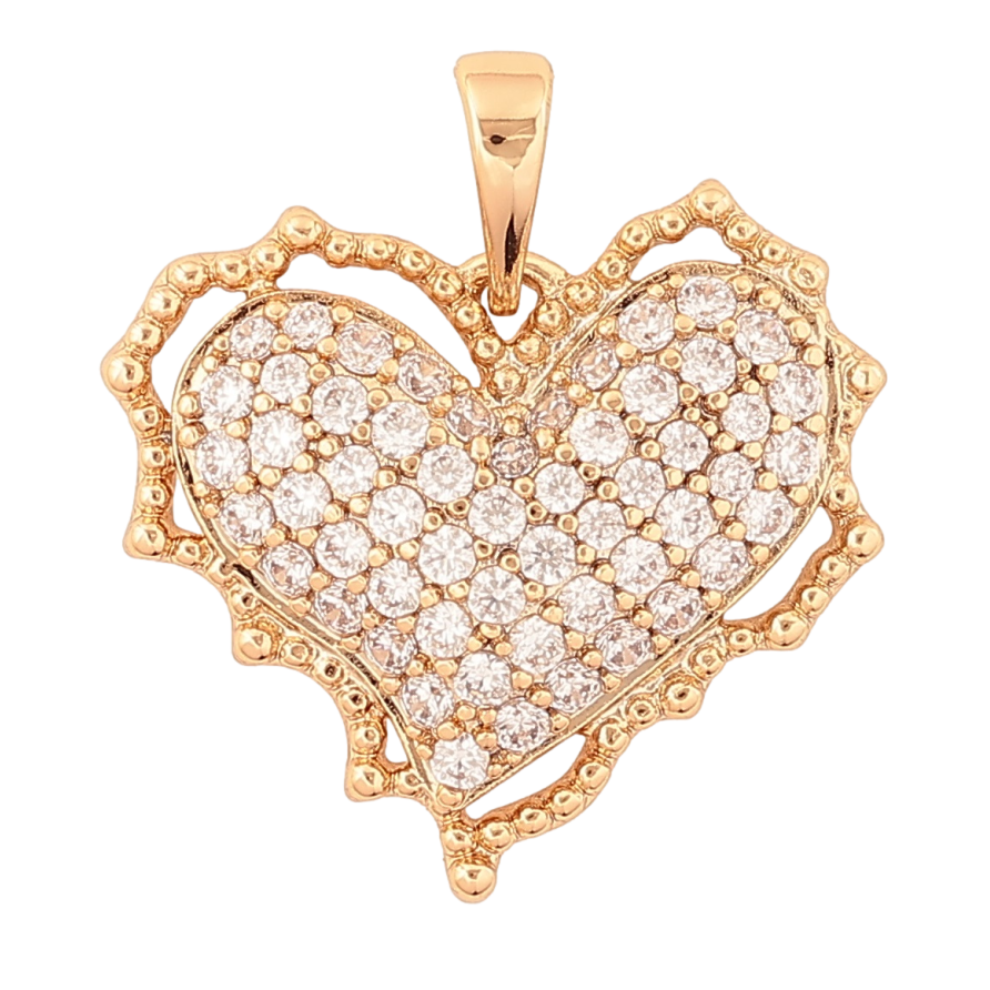 Кулон Xuping Позолота 18K Сердце с инкрустацией кристаллами для цепочки до 6мм фото №1