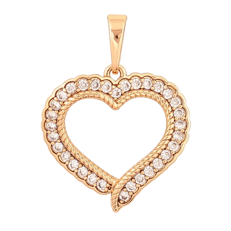 Кулон Xuping Позолота 18K Сердечко с кристаллами для цепочки до 6мм фото №1