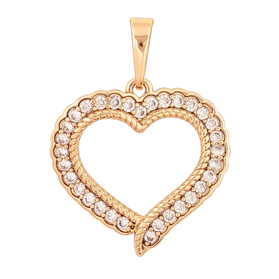 Кулон Xuping Позолота 18K «Сердечко з кристалами» для ланцюжка до 6мм фото №1