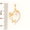 Кулон Xuping Позолота 18K «Серце з трояндою» для ланцюжка до 6мм фото №2