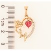 Кулон Xuping Позолота 18K «Серце з трояндою та малиновим сердечком» для ланцюжка до 6мм фото №2