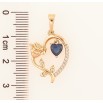 Кулон Xuping Позолота 18K «Серце з трояндою та синім кришталевим сердечком» для ланцюжка до 6мм фото №2