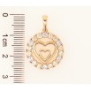 Кулон Xuping Позолота 18K «Сердечка в колечку різнокольорових кристалів» для ланцюжка до 6мм фото №2