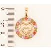 Кулон Xuping Позолота 18K «Сердечка в колечку різнокольорових кристалів» для ланцюжка до 6мм фото №2