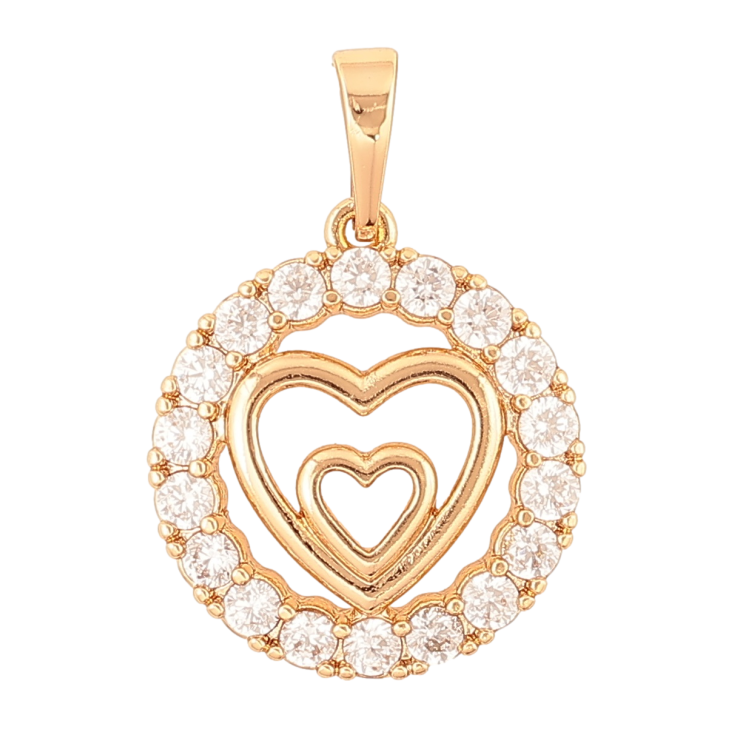 Кулон Xuping Позолота 18K «Сердечка в колечку кристалів» для ланцюжка до 6мм фото №23