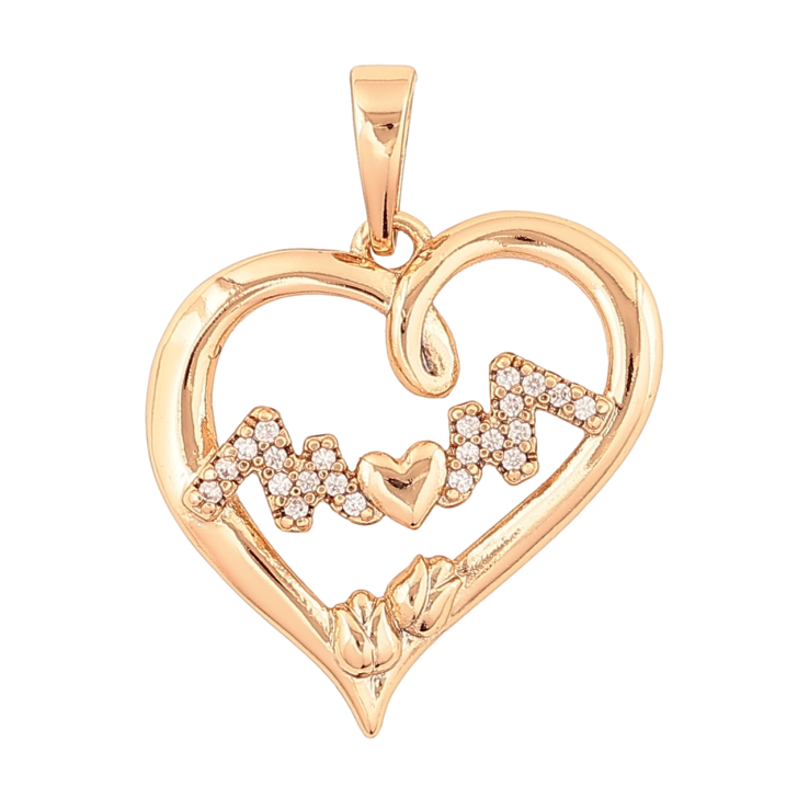 Кулон Xuping Позолота 18K «Сердечко з написом Мама» для ланцюжка до 6мм фото №16
