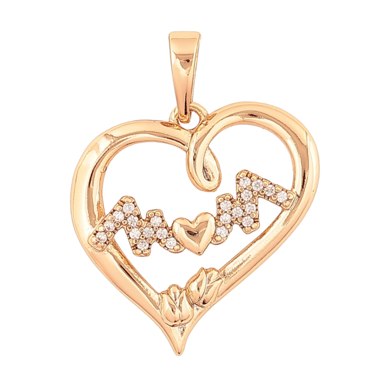 Кулон Xuping Позолота 18K «Сердечко з написом Мама» для ланцюжка до 6мм фото №1 Кулон Xuping Позолота 18K «Сердечко з написом Мама» для ланцюжка до 6мм фото №1