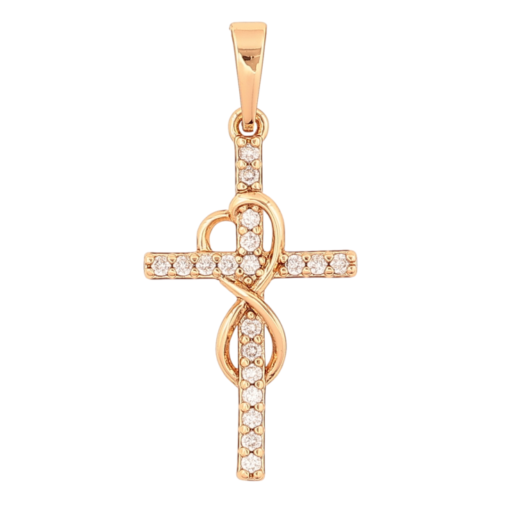 Кулон Xuping Позолота 18K «Хрест з кристалами» для ланцюжка до 6мм фото №24