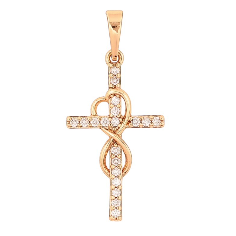Кулон Xuping Позолота 18K Крест с кристаллами для цепочки до 6мм фото №5