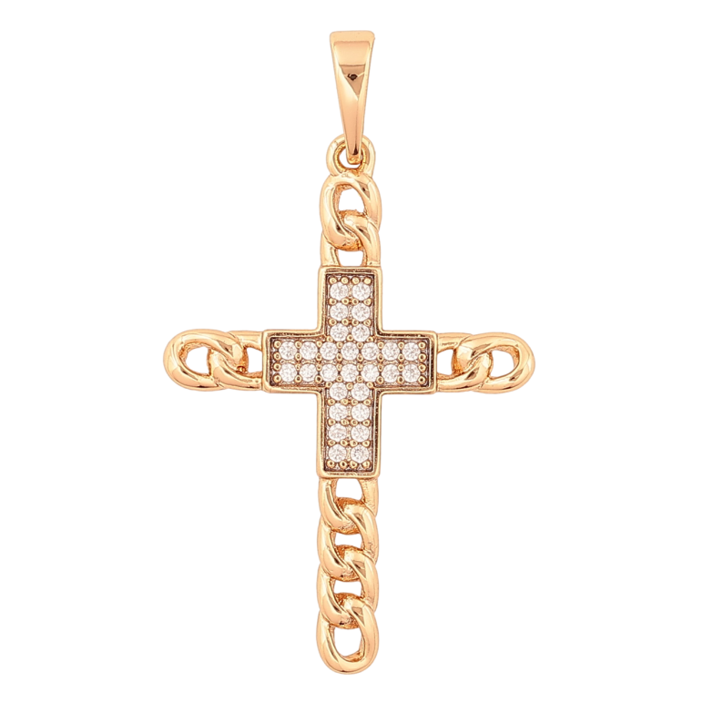 Кулон Xuping Позолота 18K «Хрест з кристалами» для ланцюжка до 6мм фото №4