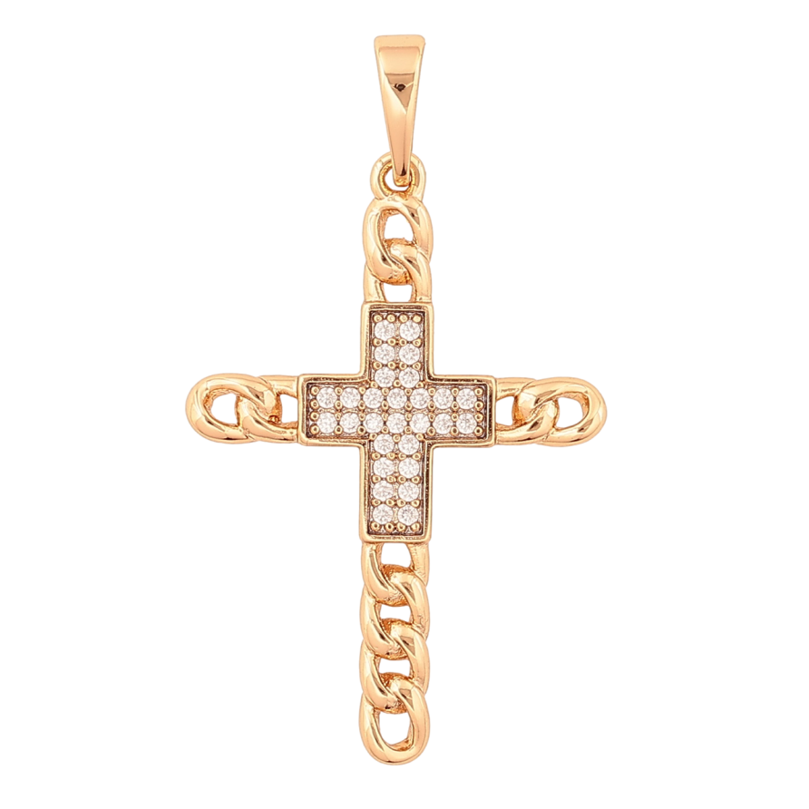 Кулон Xuping Позолота 18K «Хрест з кристалами» для ланцюжка до 6мм фото №1