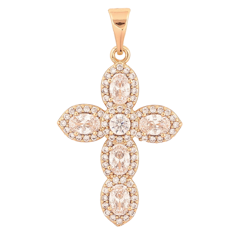 Кулон Xuping Позолота 18K «Хрест з кристалами» для ланцюжка до 7мм фото №3