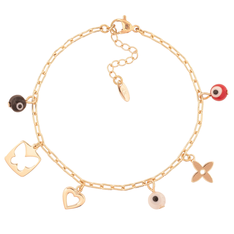 Браслет Xuping M&L Колір 18K «Ланцюжок з підвісками» довжина з доп.ланцюжком 17.5-21см х 2мм фото №1