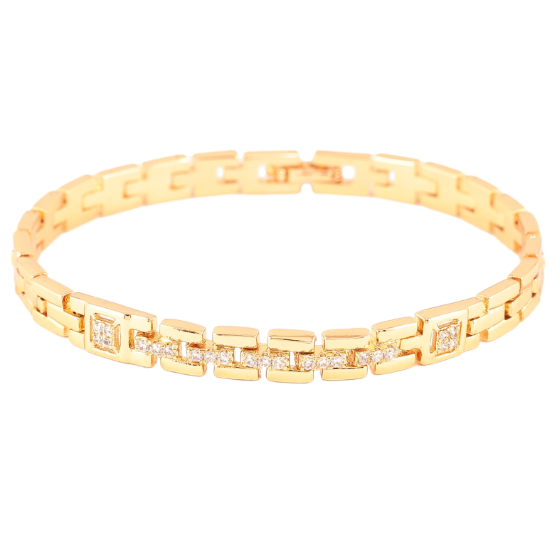 Браслет Xuping Позолота 18K «Браслетний візерунок з кристалами» розмір 19см х 6мм фото №1