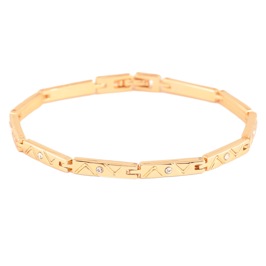 Браслет Xuping Позолота 18K «Візерунок з кристалами» розмір 19см х 4мм фото №1