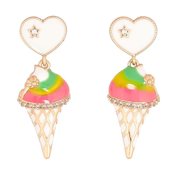 Сережки Xuping Позолота 18K пусети «Сердечка з морозивом» фото №21